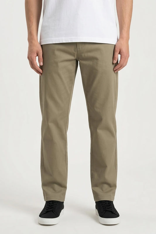 KHAKI STRETCH CHINO PANTS
