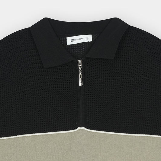 BLACK RIVIERA KNIT POLO