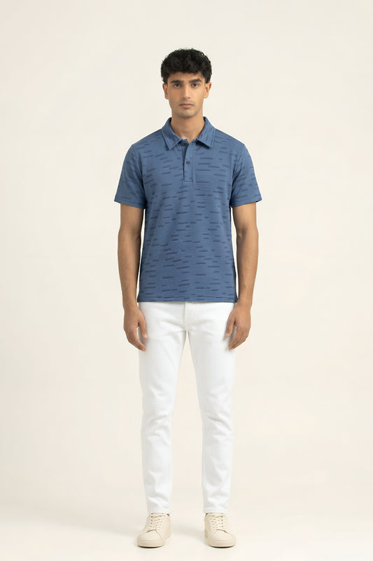 BLUE MATRIX TEXTURE POLO