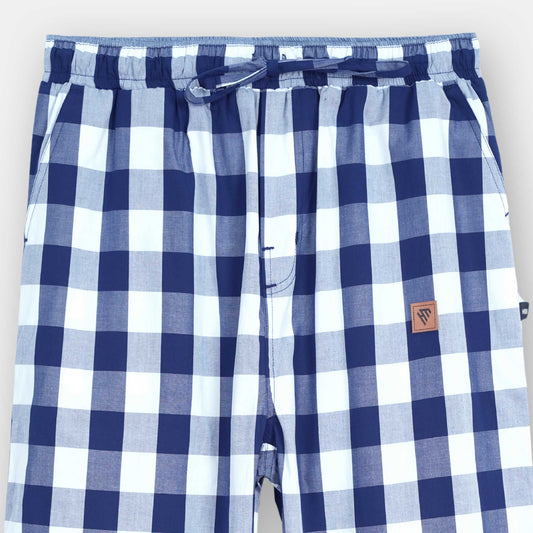 SKY BLUE COTTON CHECK TROUSER