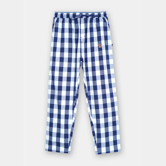 SKY BLUE COTTON CHECK TROUSER