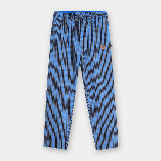 NAVY BLUE COTTON CHECK TROUSER