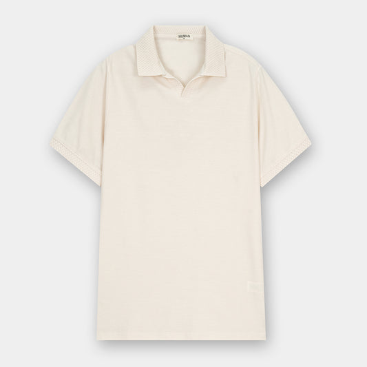OFF WHITE POPCORN TEXTURE POLO