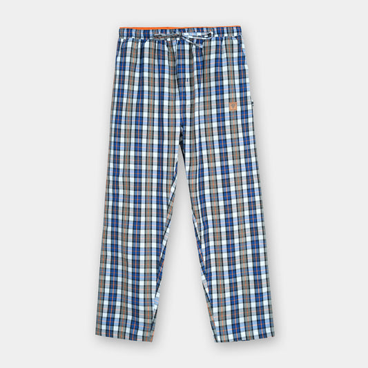 ORANGE COTTON CHECK TROUSER