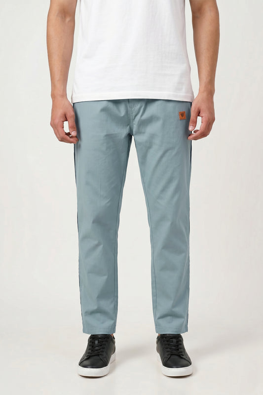 GREY CONTRAST STRIPE WOVEN TROUSER
