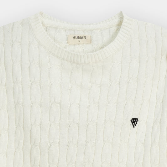 Off WHITE CABLE KNIT TEXTURE TEE
