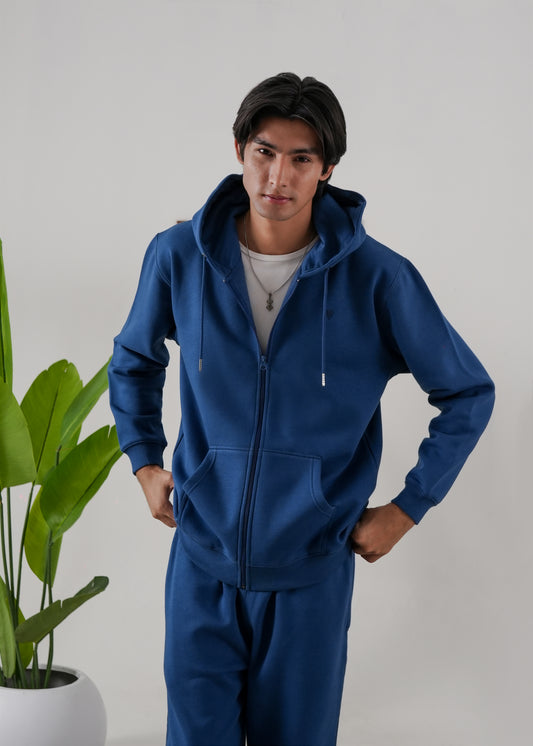 PURE COMFORT COTTON FLEECE TEAL BLUE CORD-SET