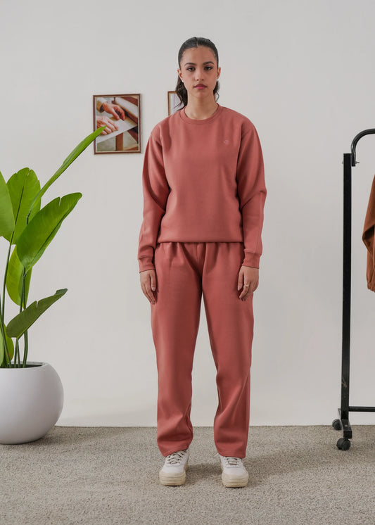 WOMEN PURE COMFORT COTTON FLEECE PEACH TRACKSUIT