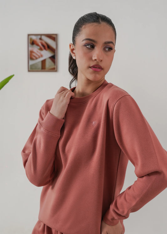 WOMEN PURE COMFORT COTTON FLEECE PEACH TRACKSUIT