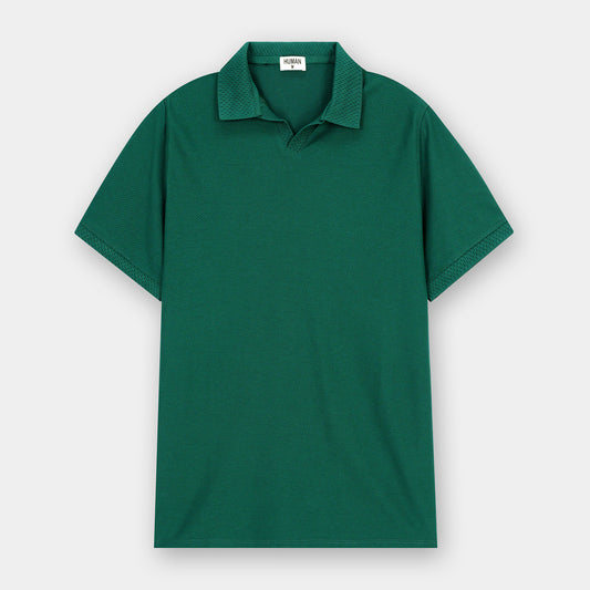 FOREST GREEN POPCORN TEXTURE POLO