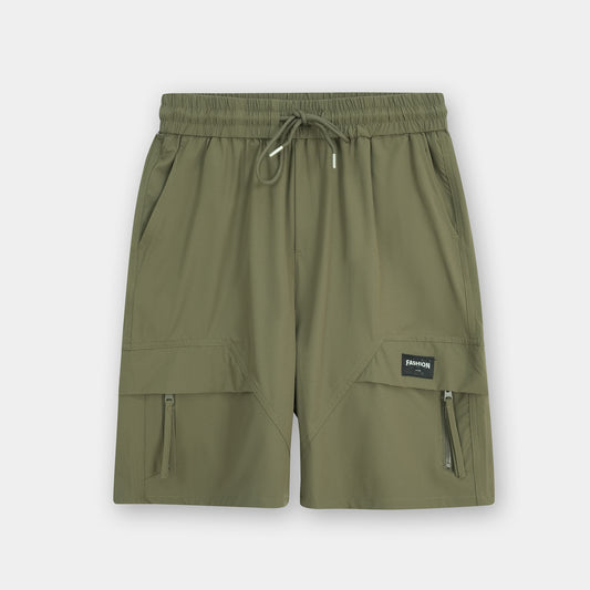 OLIVE BROWN  COTTON SHORTS