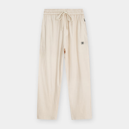 CREAM WAFFLE KNIT TROUSER