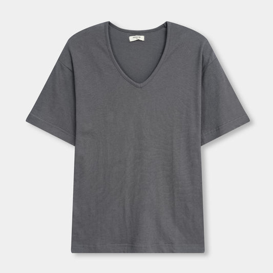CHARCOAL GREY V NECK TEE
