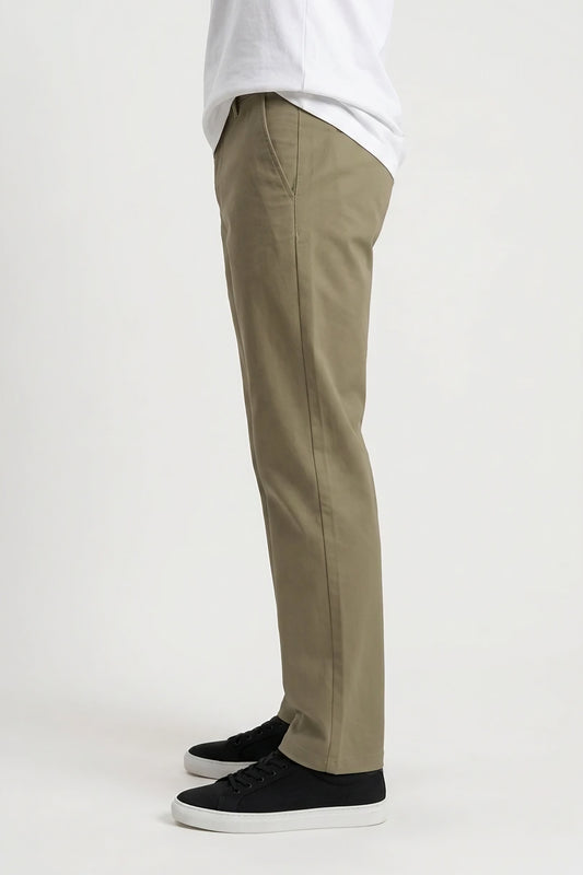 KHAKI STRETCH CHINO PANTS
