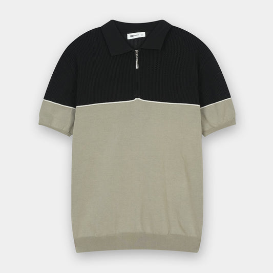 BLACK RIVIERA KNIT POLO