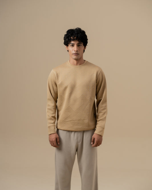 BEIGE WEAVE SWEATSHIRT