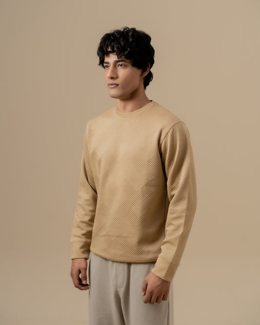 BEIGE WEAVE SWEATSHIRT