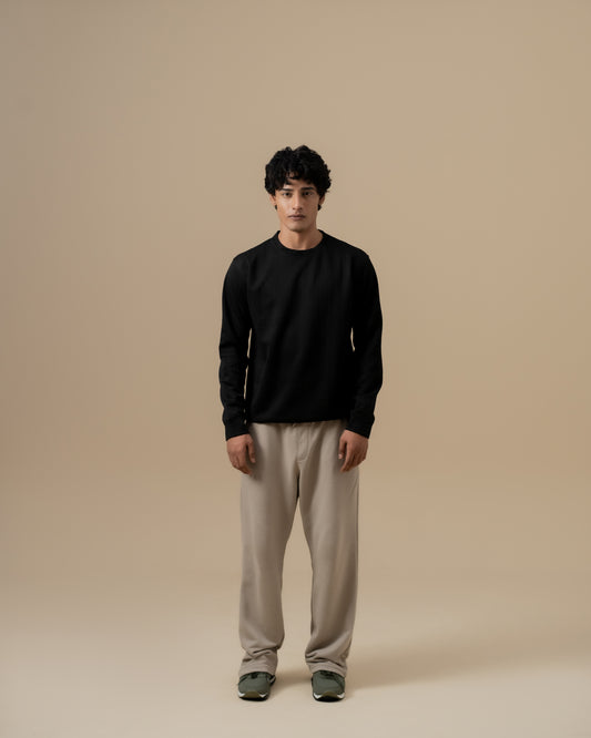 BLACK JACQUARD SWEATSHIRT