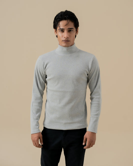 GREY MOCK NECK