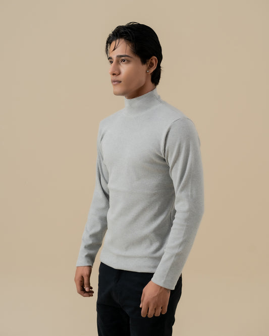 GREY MOCK NECK