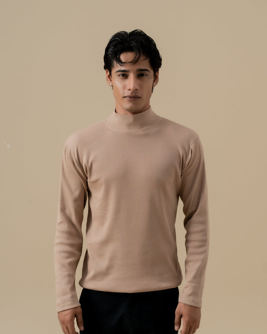 BEIGE MOCK NECK