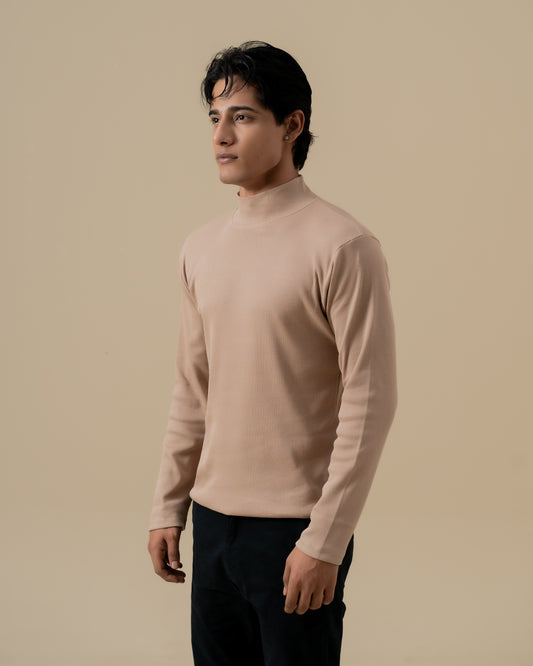 BEIGE MOCK NECK