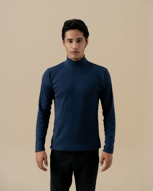 DARK NAVY MOCK NECK