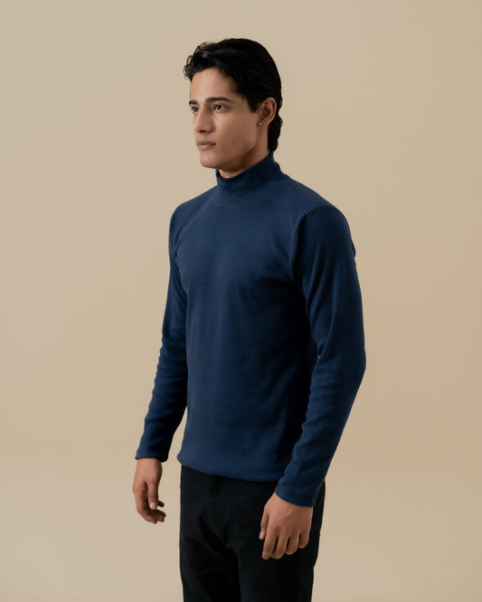 DARK NAVY MOCK NECK