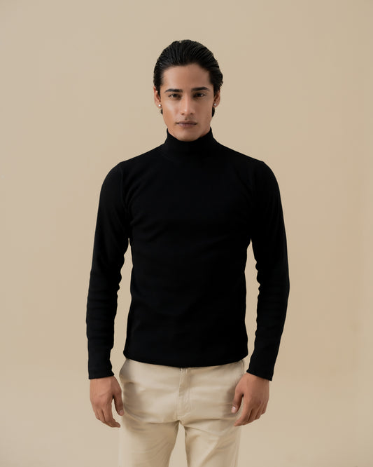 BLACK  MOCK NECK