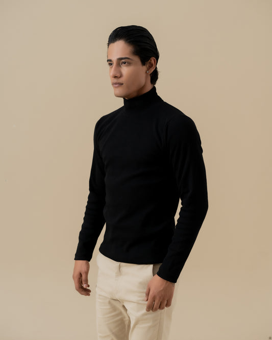 BLACK  MOCK NECK