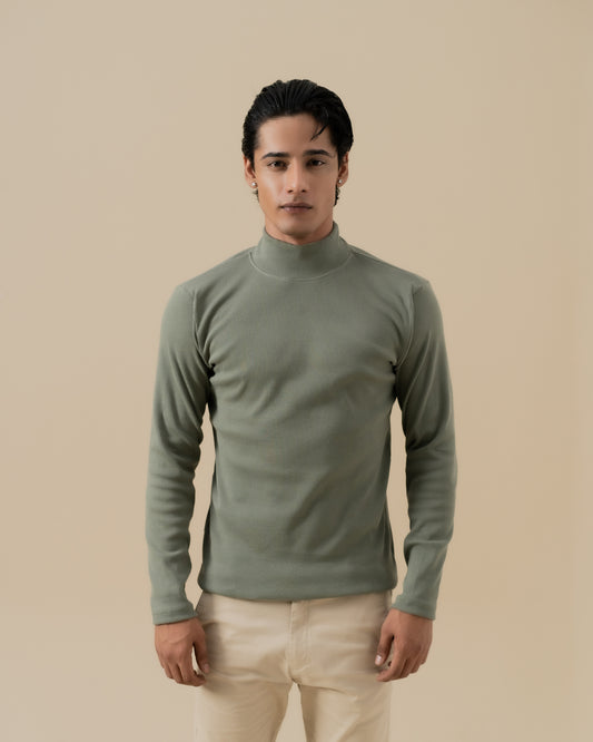 SAGE GREEN MOCK NECK