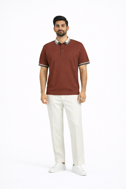 RUST MONARCH COLLAR POLO