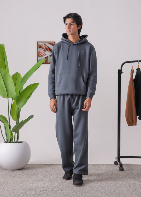 PURE COMFORT COTTON FLEECE SLATE GREY CORD-SET