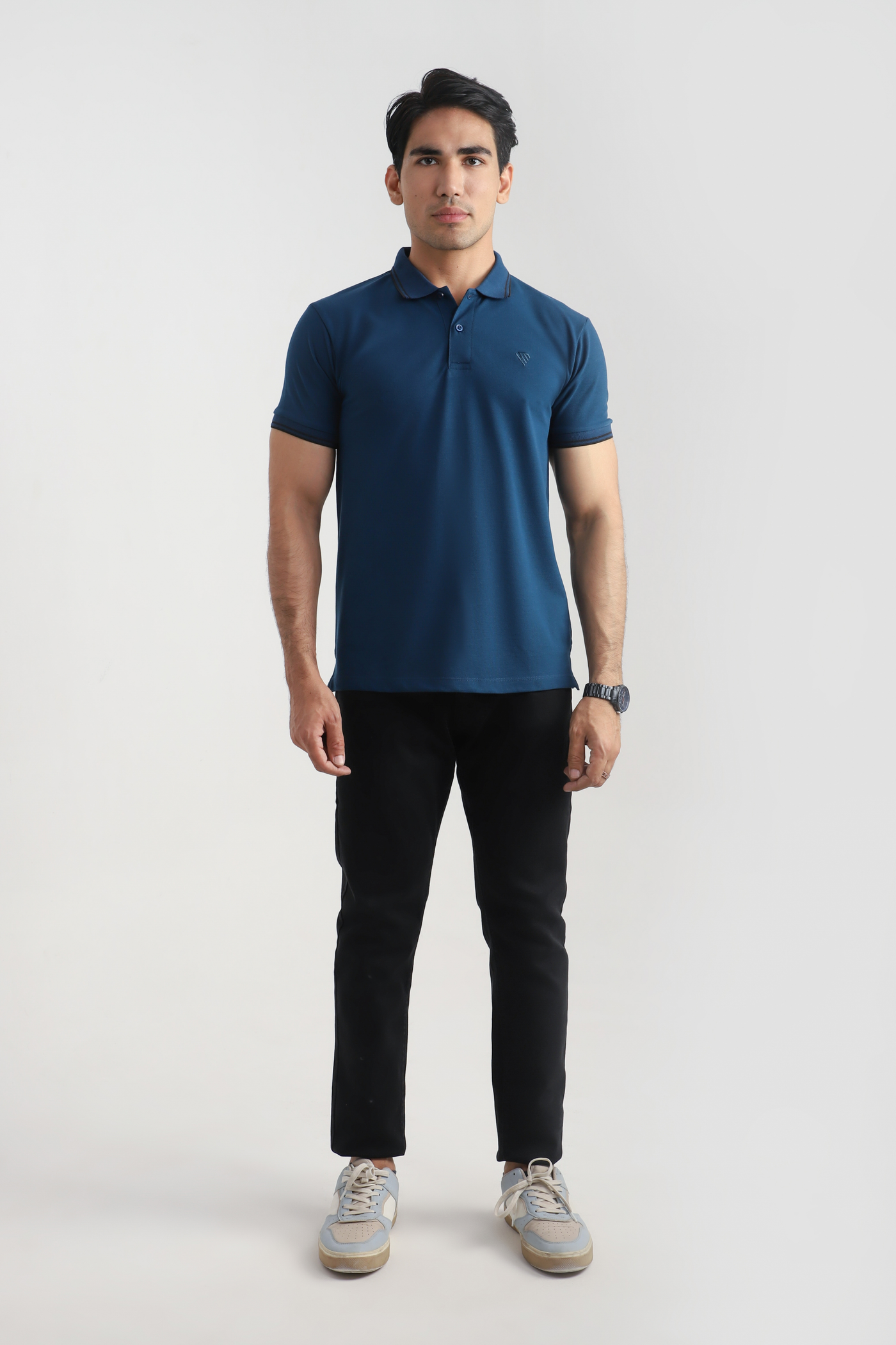 DARK BLUE TIPPING POLO