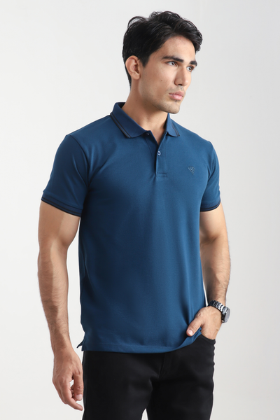 DARK BLUE TIPPING POLO