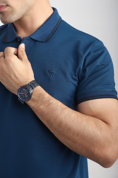 DARK BLUE TIPPING POLO