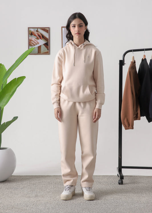 WOMEN PURE COMFORT COTTON FLEECE OFF WHITE CORD-SET