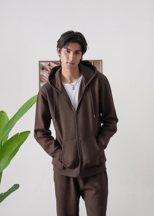 PURE COMFORT COTTON FLEECE CHOCOLATE BROWN CORD-SET