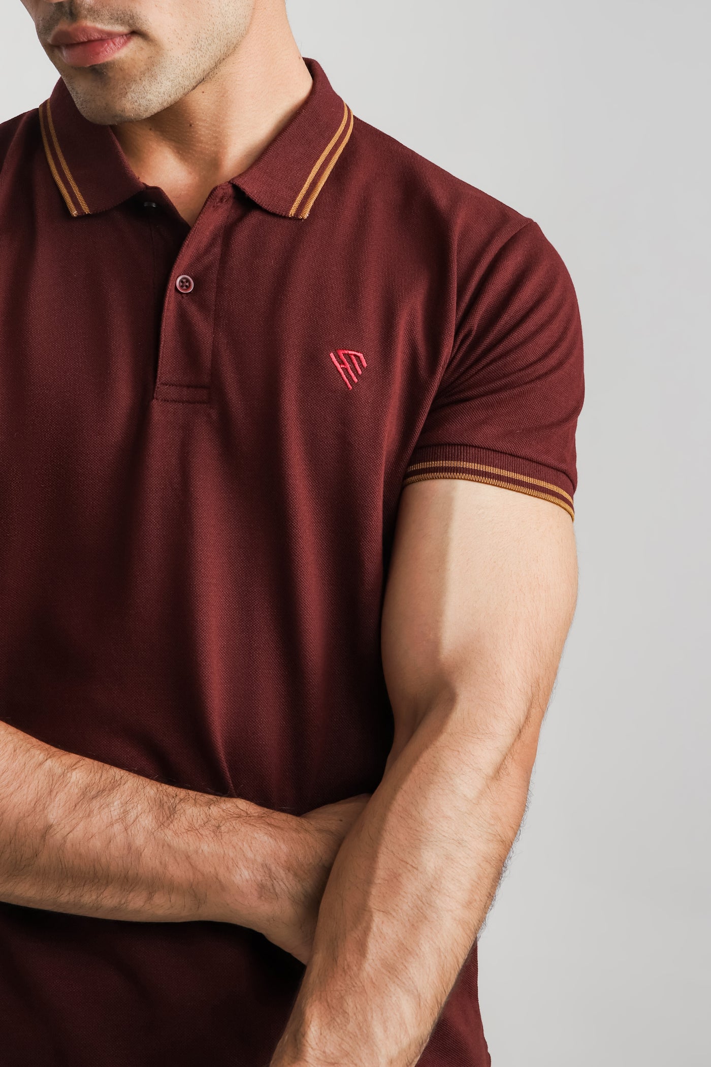 MAROON TIPPING POLO