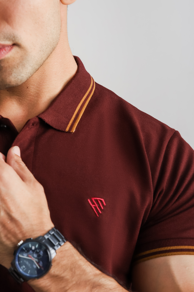 MAROON TIPPING POLO