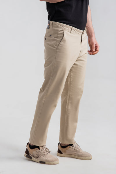 BEIGE STRETCH CHINO PANTS