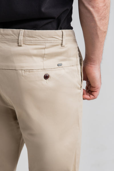 BEIGE STRETCH CHINO PANTS