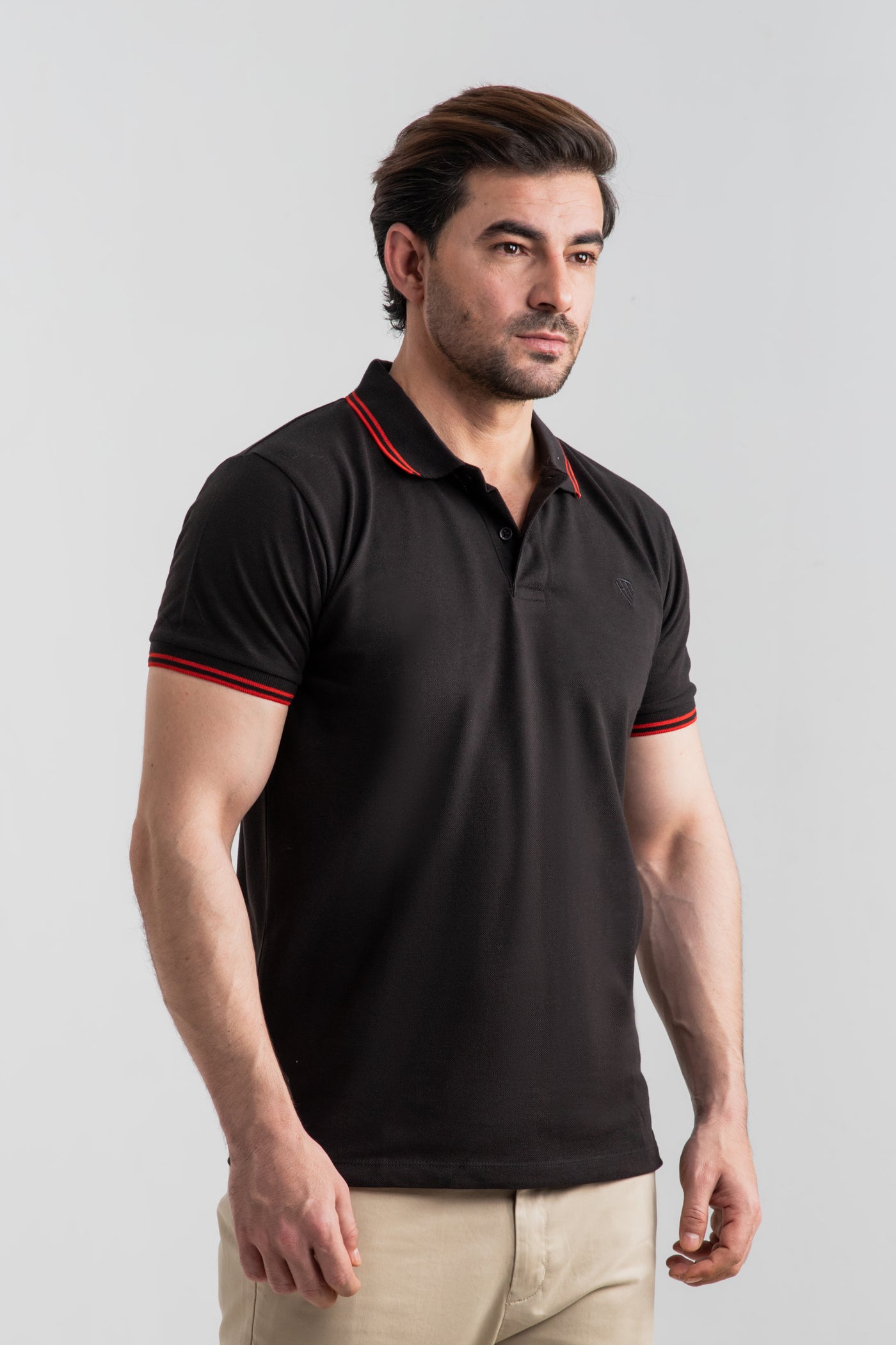 BLACK TIPPING POLO