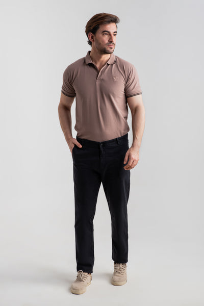 BLACK STRETCH CHINO PANTS