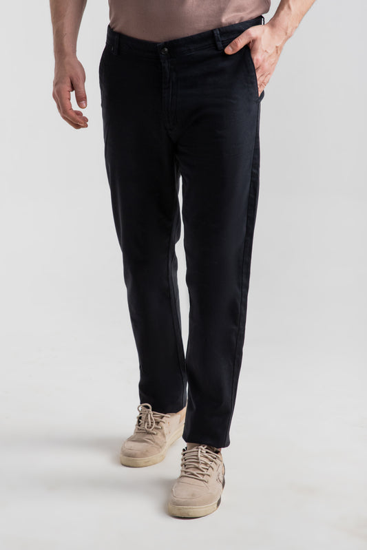 BLACK STRETCH CHINO PANTS