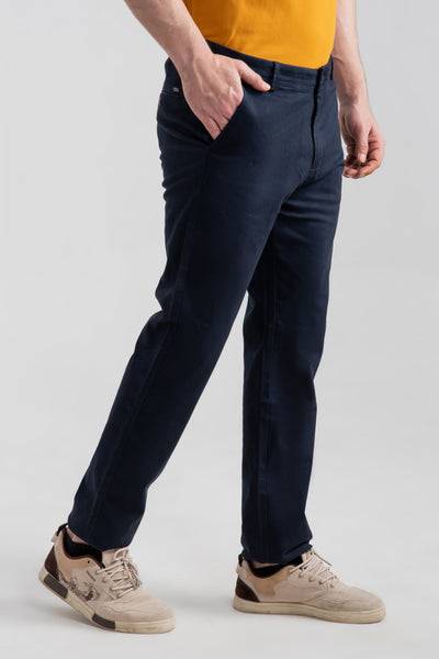 NAVY STRETCH CHINO PANTS