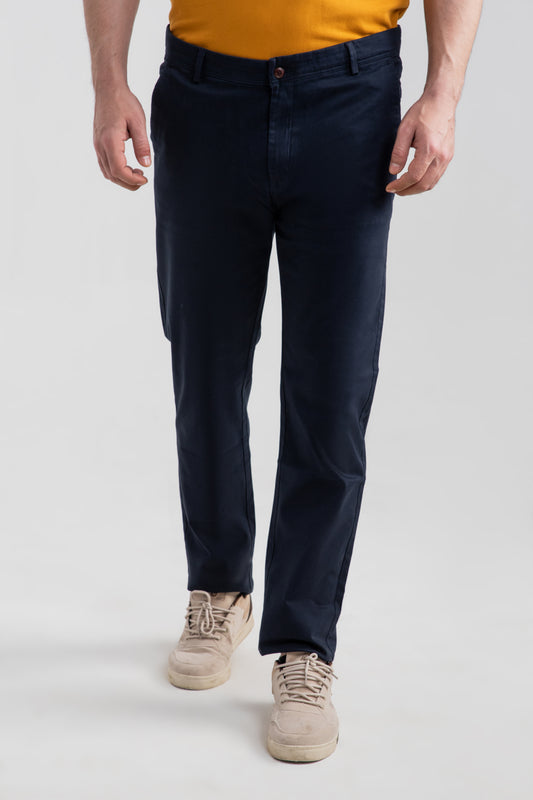 NAVY STRETCH CHINO PANTS