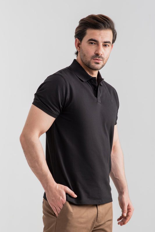 BLACK BASIC POLO