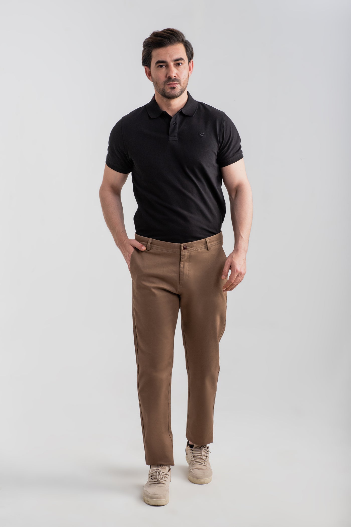 BROWN STRETCH CHINO PANTS