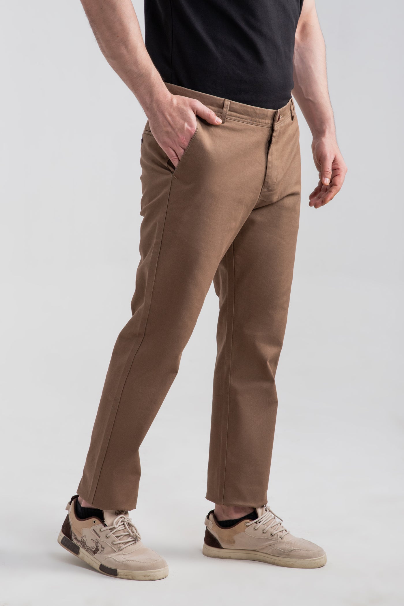 BROWN STRETCH CHINO PANTS